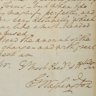 Detail of a letter to David Rittenhouse signed by George Washington