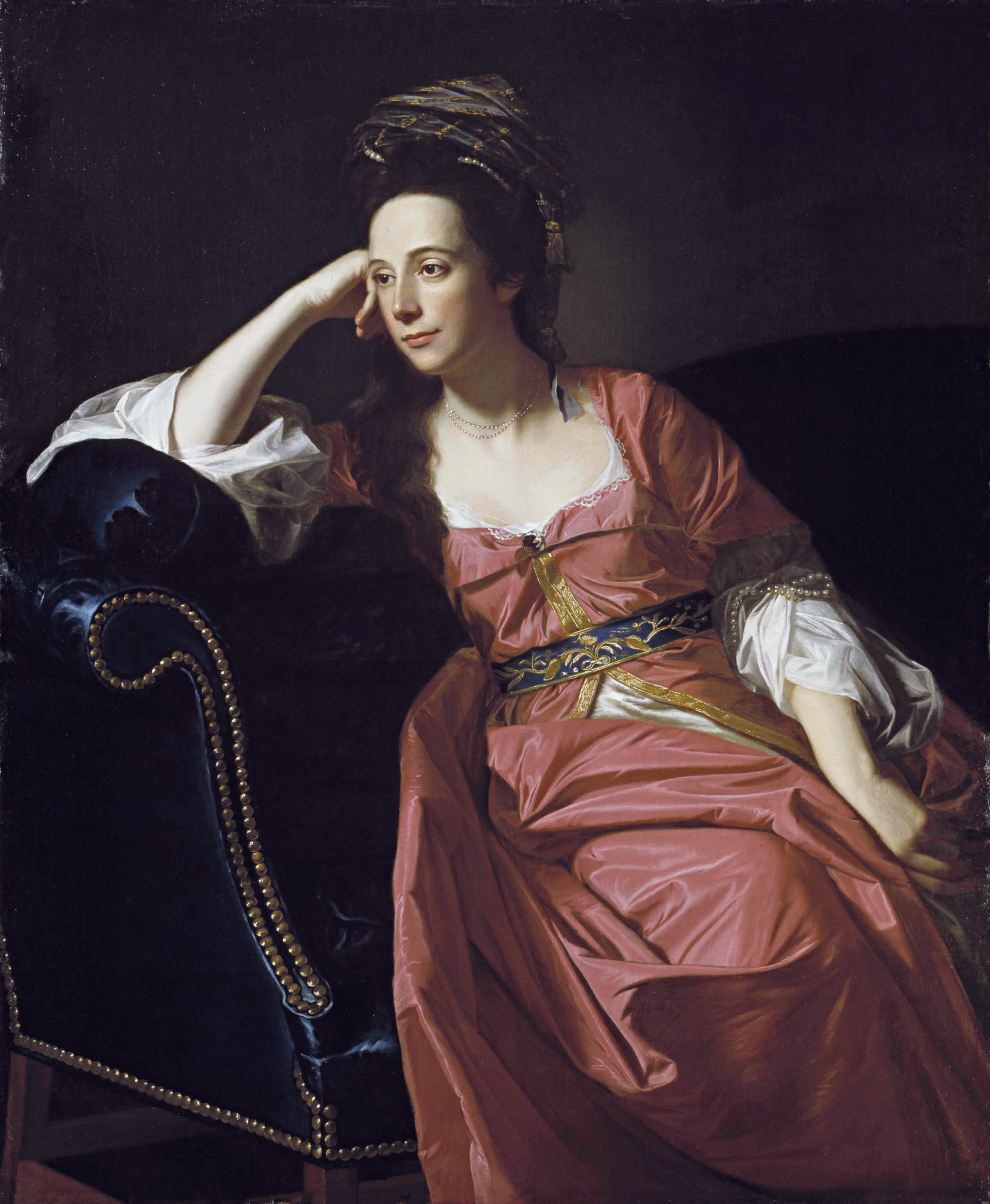 Margaret Kemble Gage, portrayed here by John Singleton Copley, relaxes in faux Turkish garb. Copley traveled to New York to paint the portrait. 