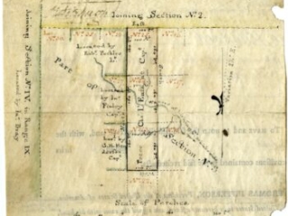Handdrawn map of bounty land awarded to Pierre L'Enfant, ca. 1803