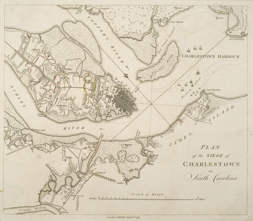 Plan of the Siege of Charleston, South Carolina, by William Faden, 1787