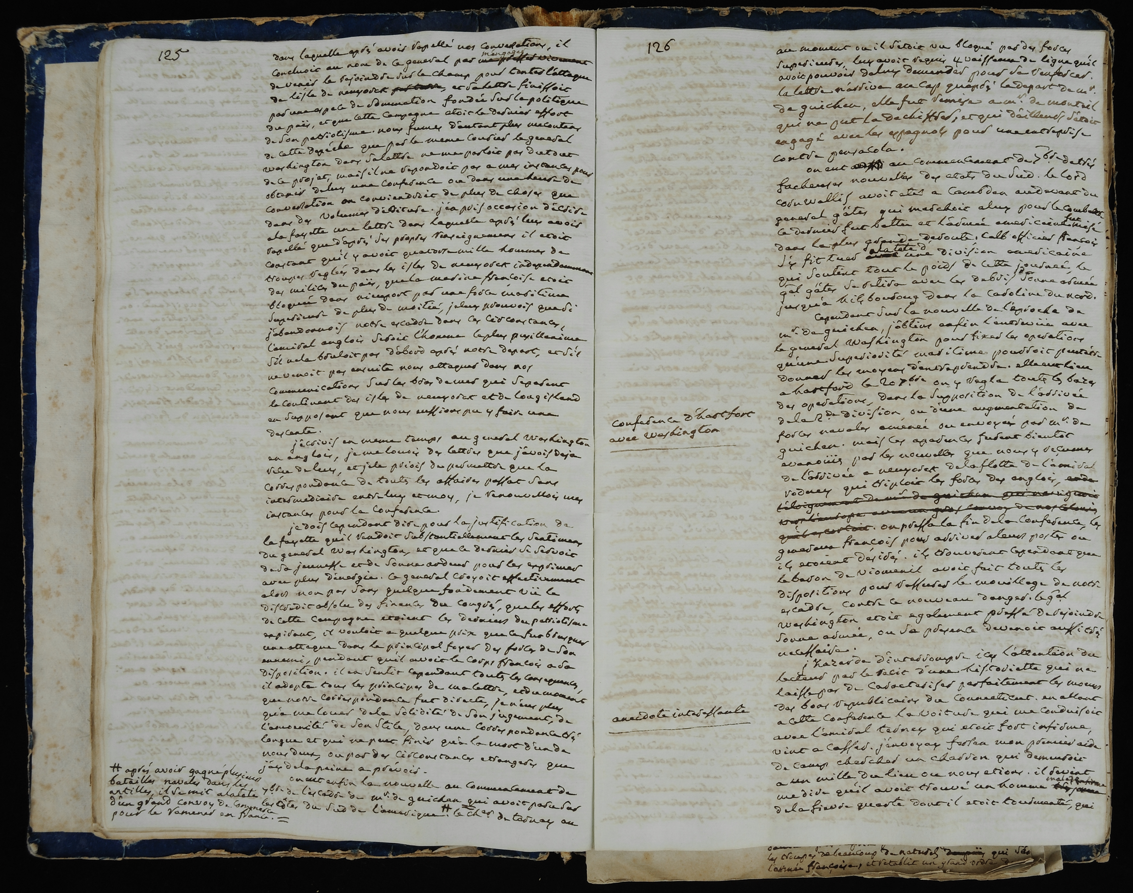 “Manuscript des memoires politiques et militaires du Marechal de Rochambeau” by comte de Rochambeau, 1725-1807.