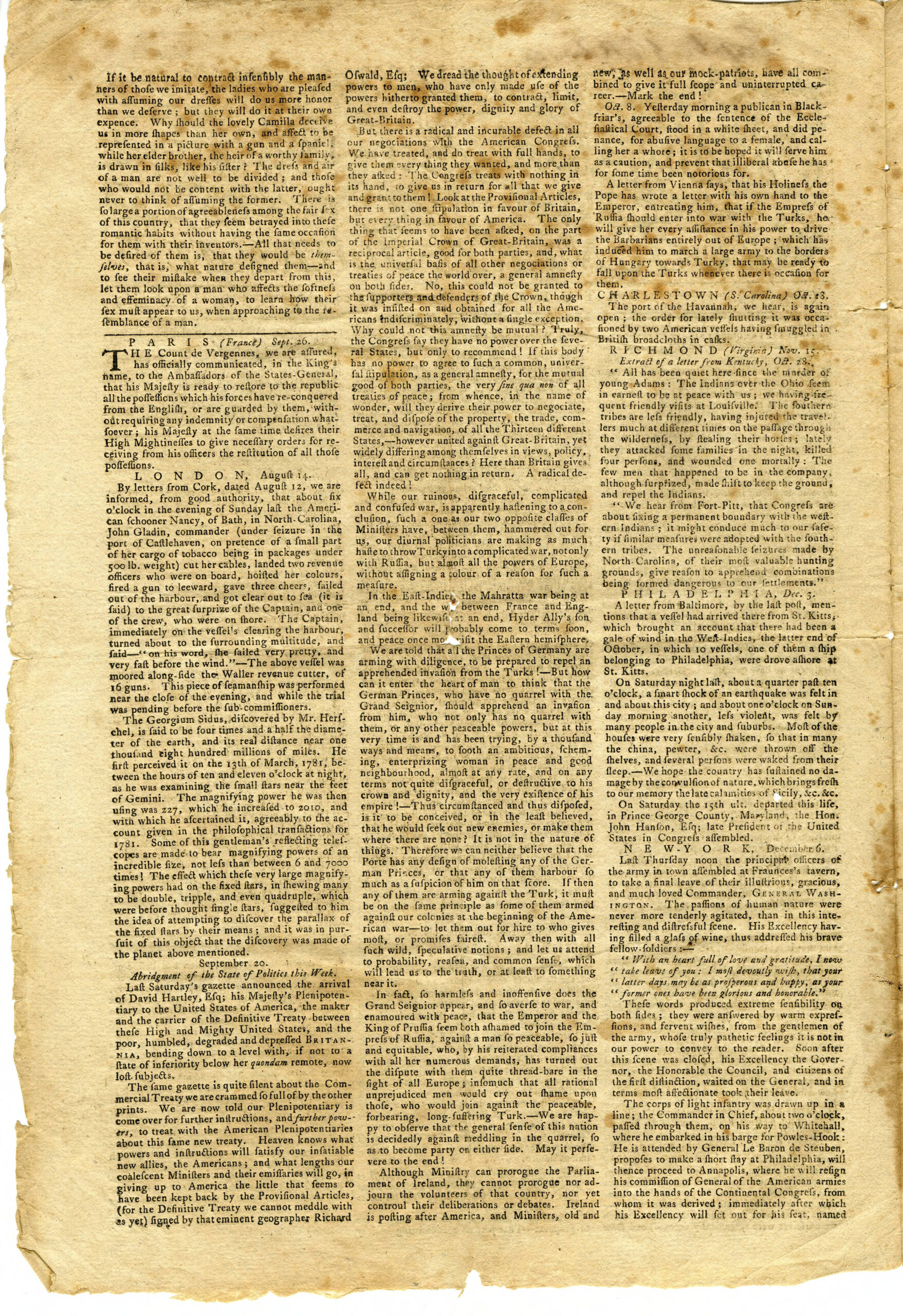 The Providence Gazette and Country Journal Providence: W. Goddard, December 20, 1783