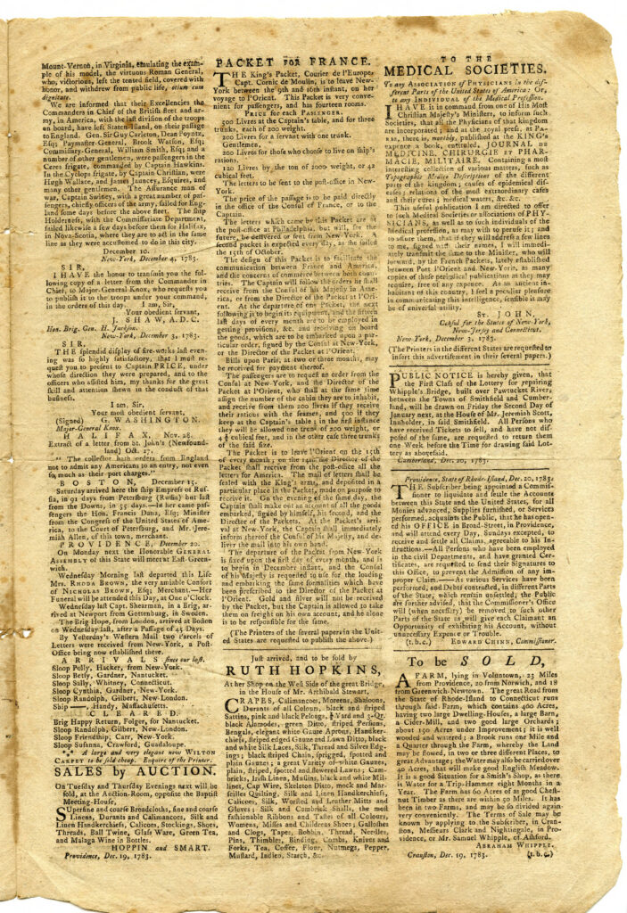 The Providence Gazette and Country Journal Providence: W. Goddard, December 20, 1783