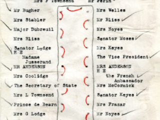 Click for a larger view. Typed diagram of seating at a dining table