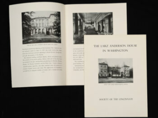 Click for a larger view. Black-and-white printed brochure for the museum at Anderson House in Washington, D.C.